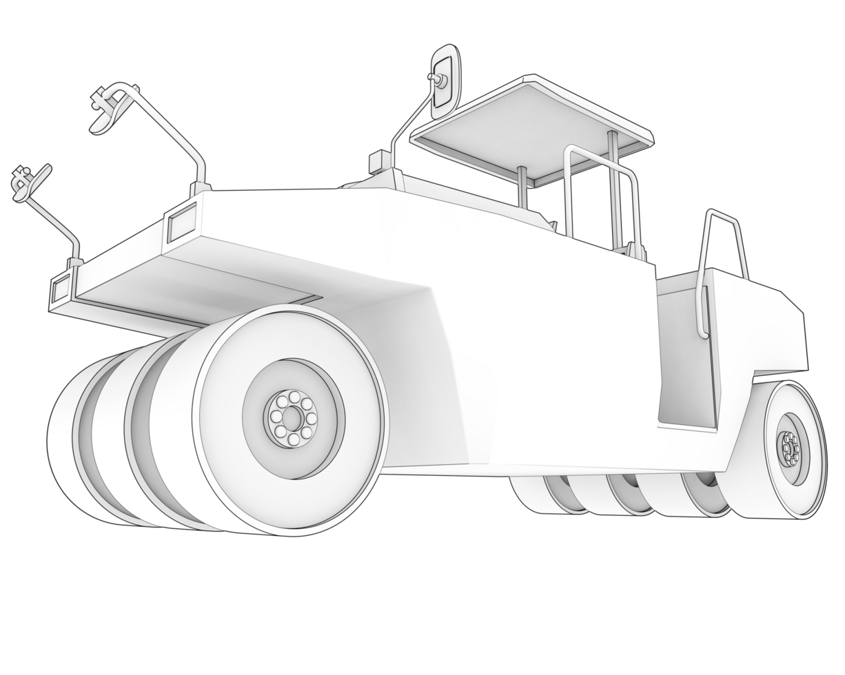 Compactor isolated on background. 3d rendering - illustration png