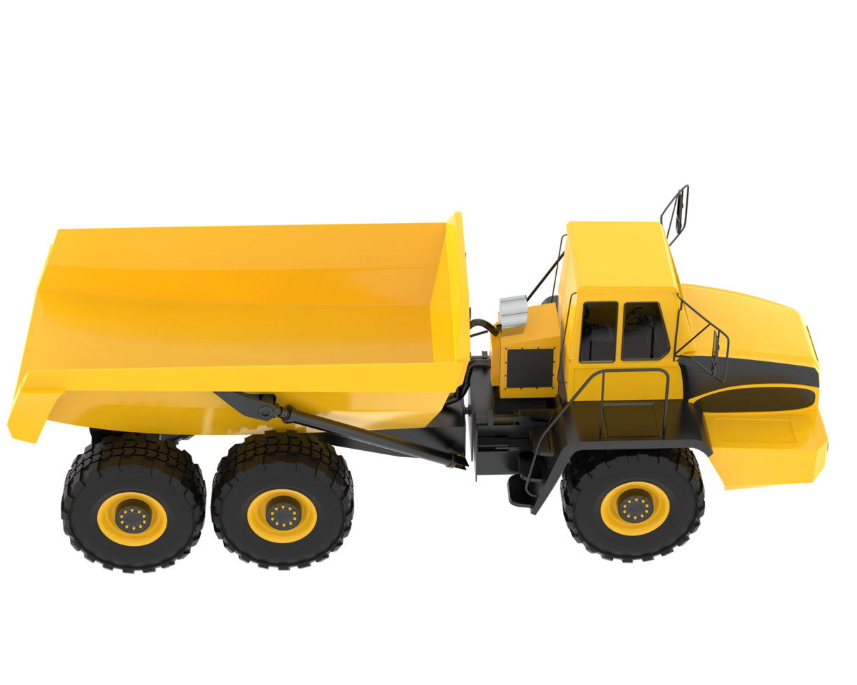 Articulated dump truck isolated on background. 3d rendering - illustration png
