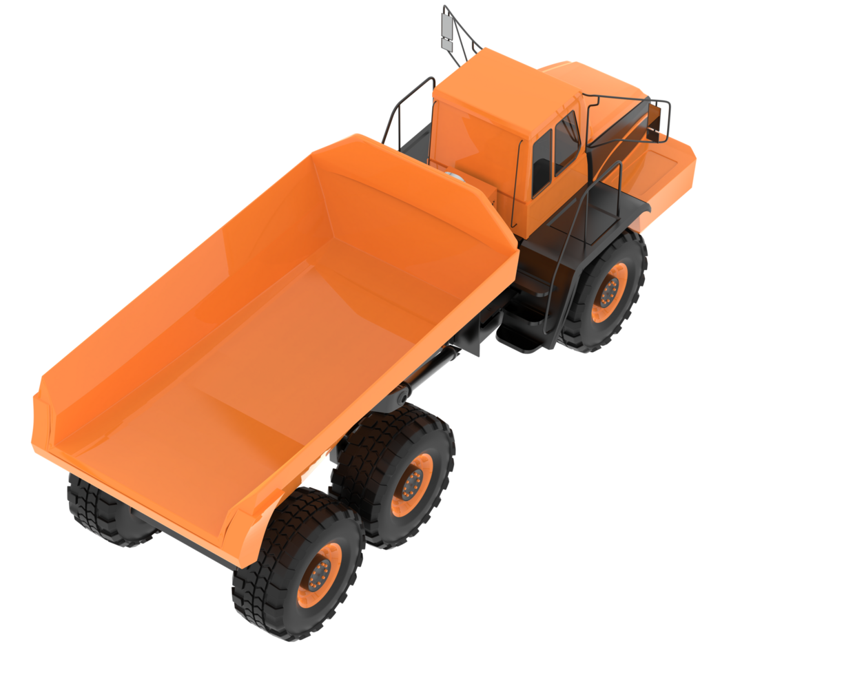 Articulated dump truck isolated on background. 3d rendering - illustration png