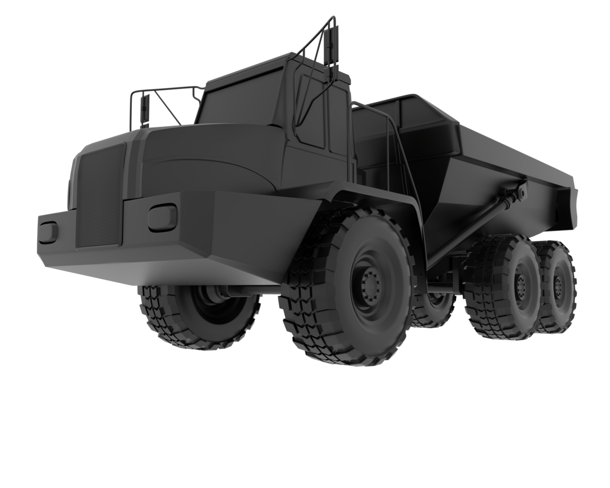 Articulated dump truck isolated on background. 3d rendering - illustration png