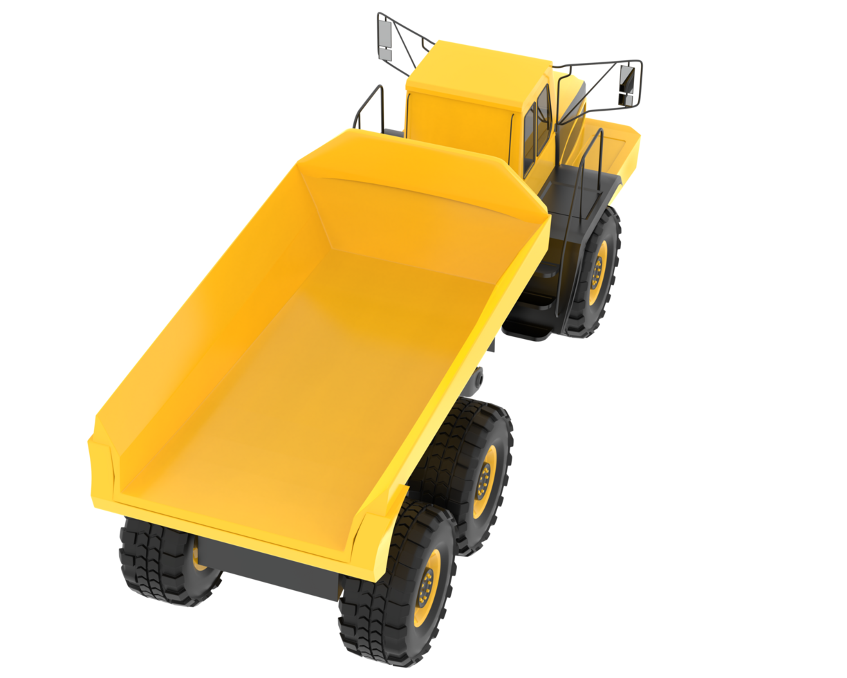 Articulated dump truck isolated on background. 3d rendering - illustration png
