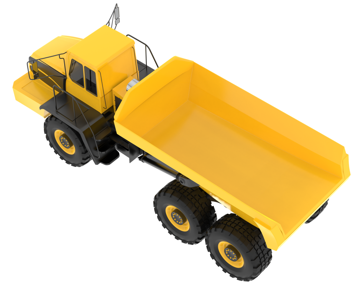 Articulated dump truck isolated on background. 3d rendering - illustration png