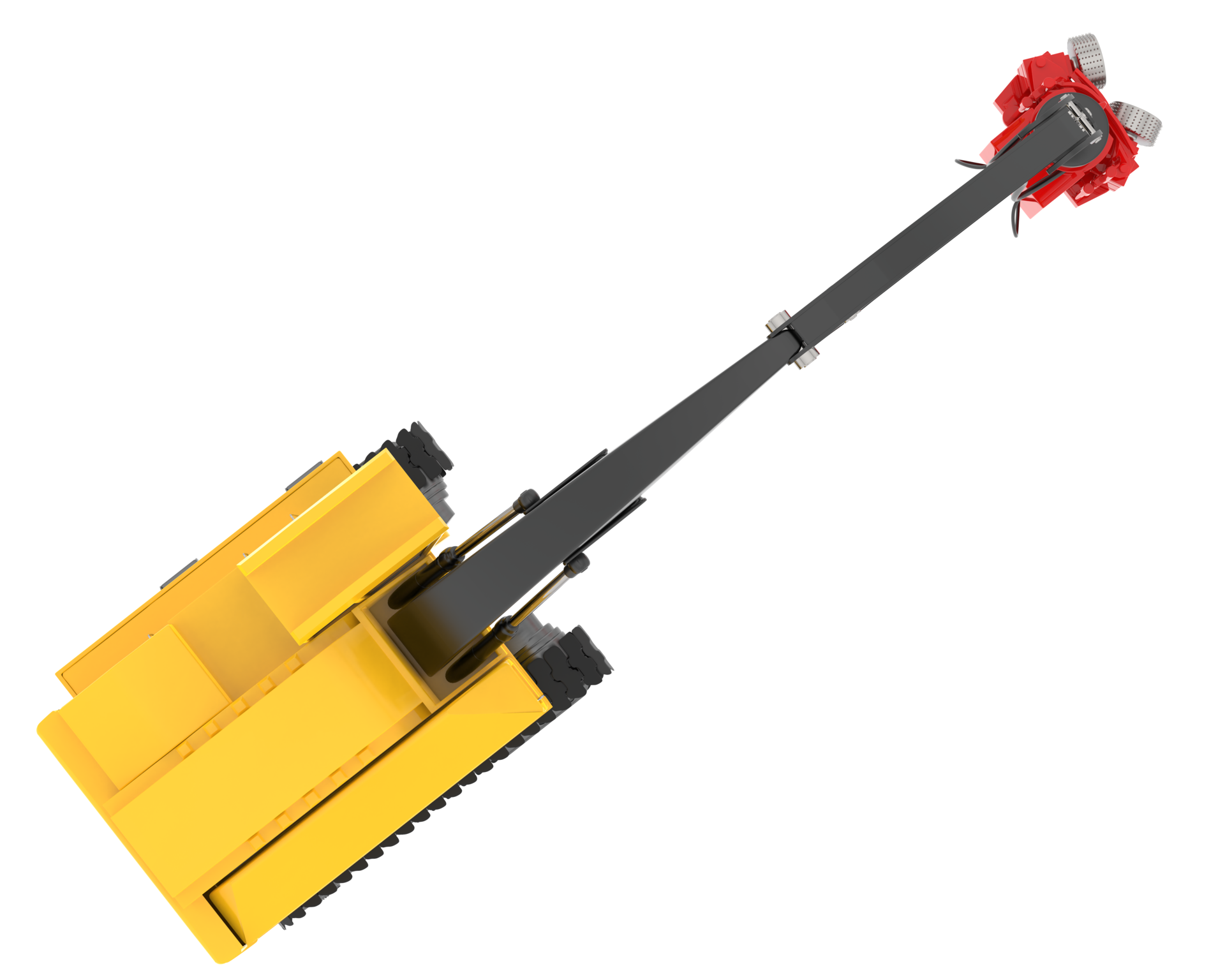 Tree cutting machine isolated on background. 3d rendering