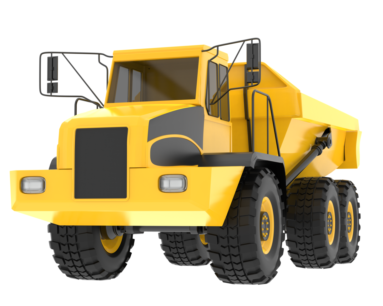 Articulated dump truck isolated on background. 3d rendering - illustration png