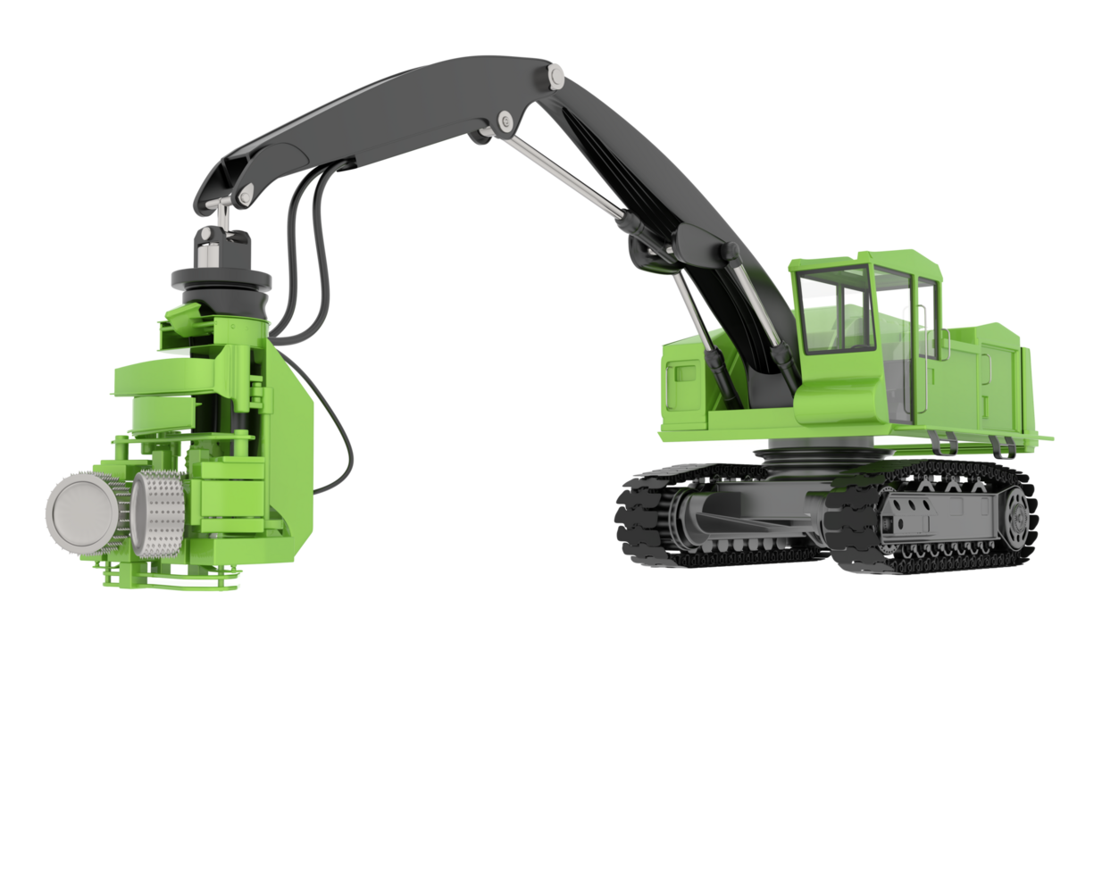 Tree cutting machine isolated on background. 3d rendering - illustration png