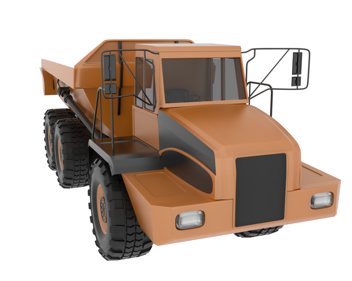 Articulated dump truck isolated on background. 3d rendering - illustration png