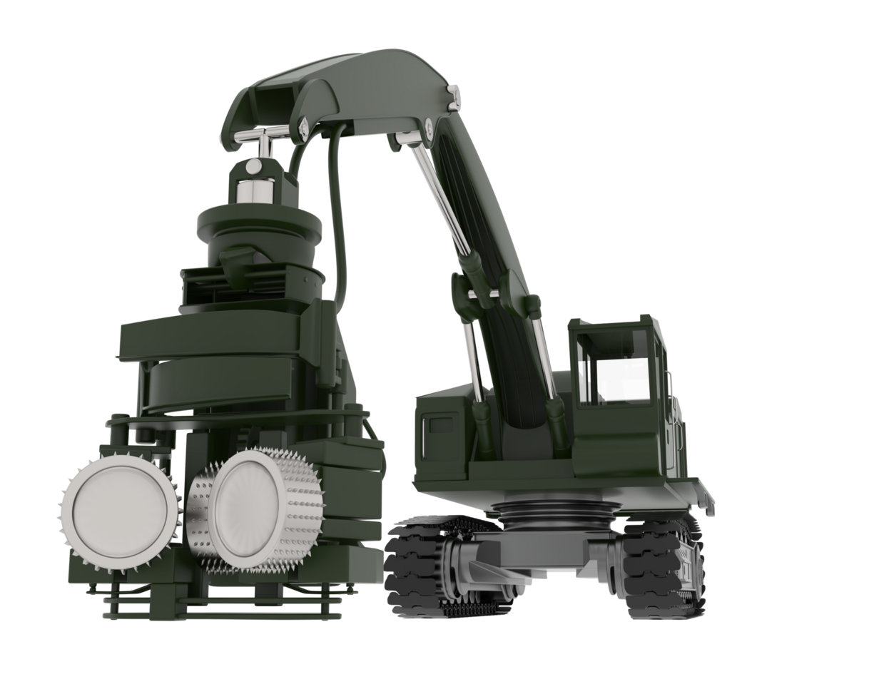 Tree cutting machine isolated on background. 3d rendering - illustration png
