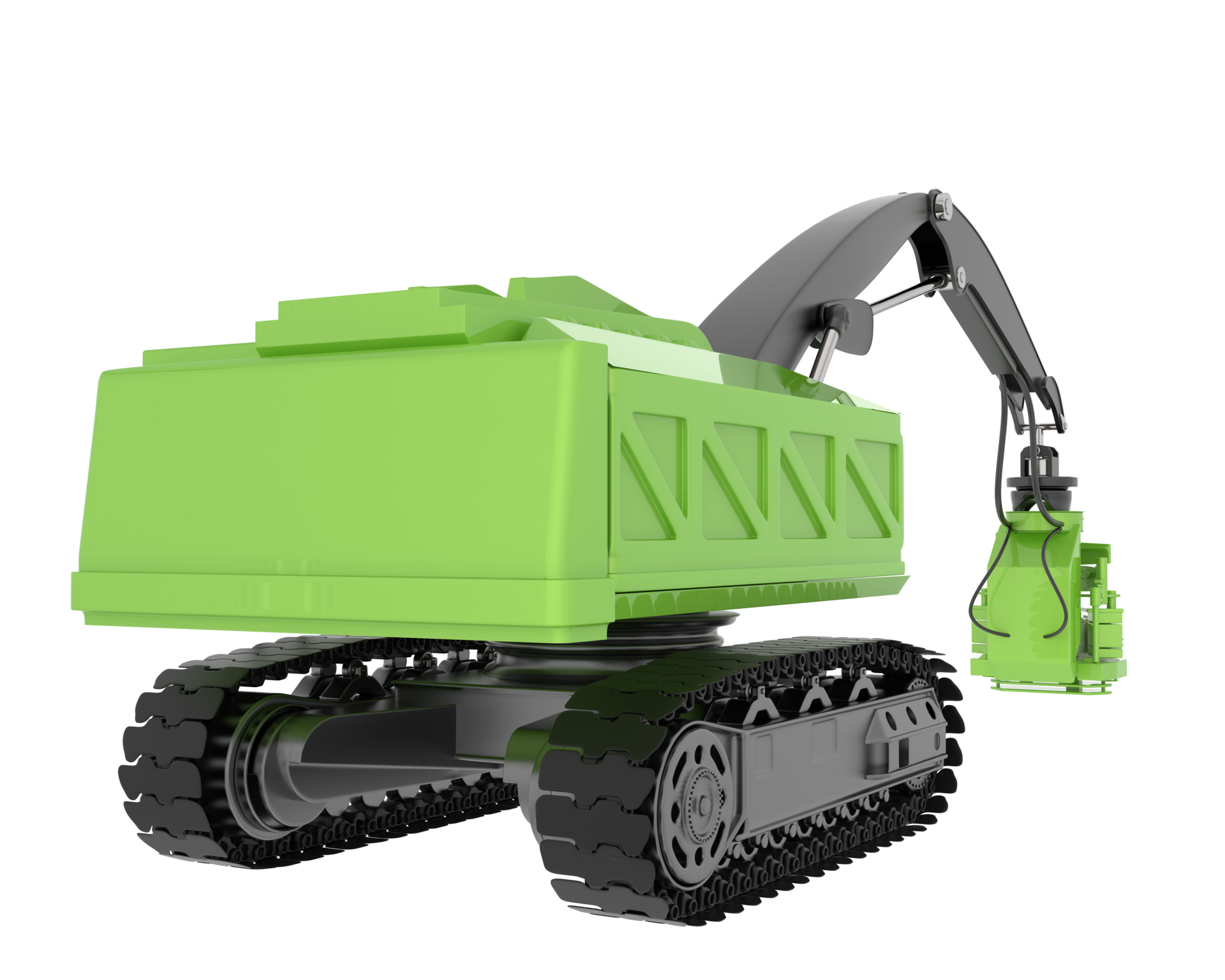 Tree cutting machine isolated on background. 3d rendering