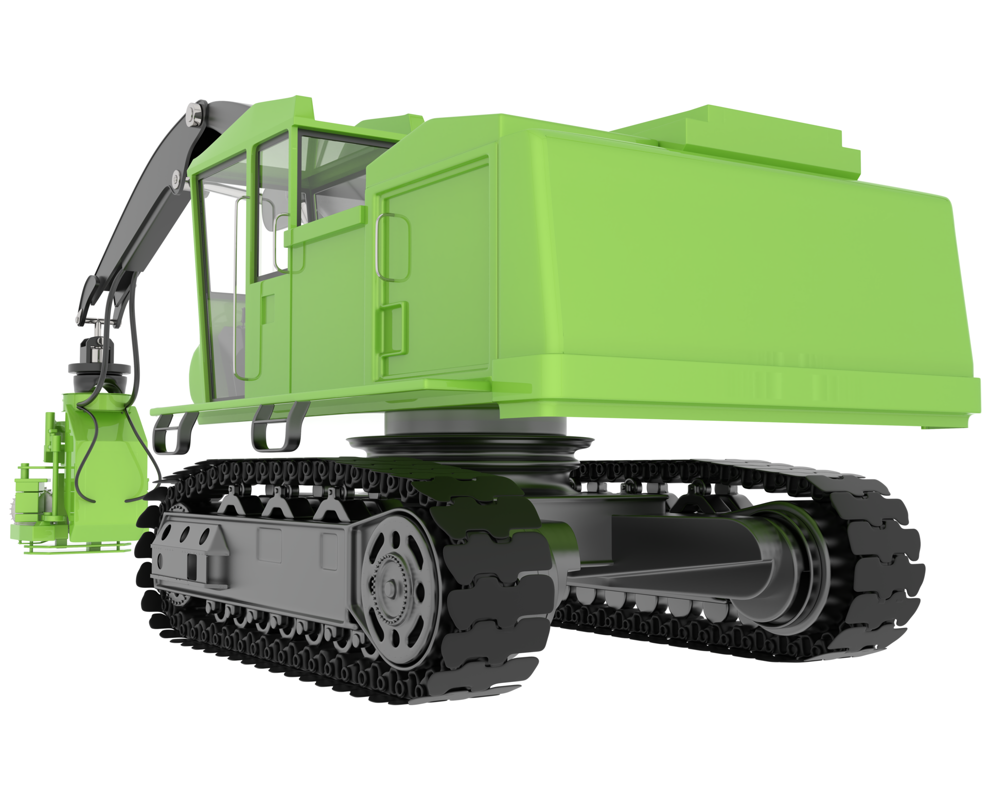 Tree cutting machine isolated on background. 3d rendering