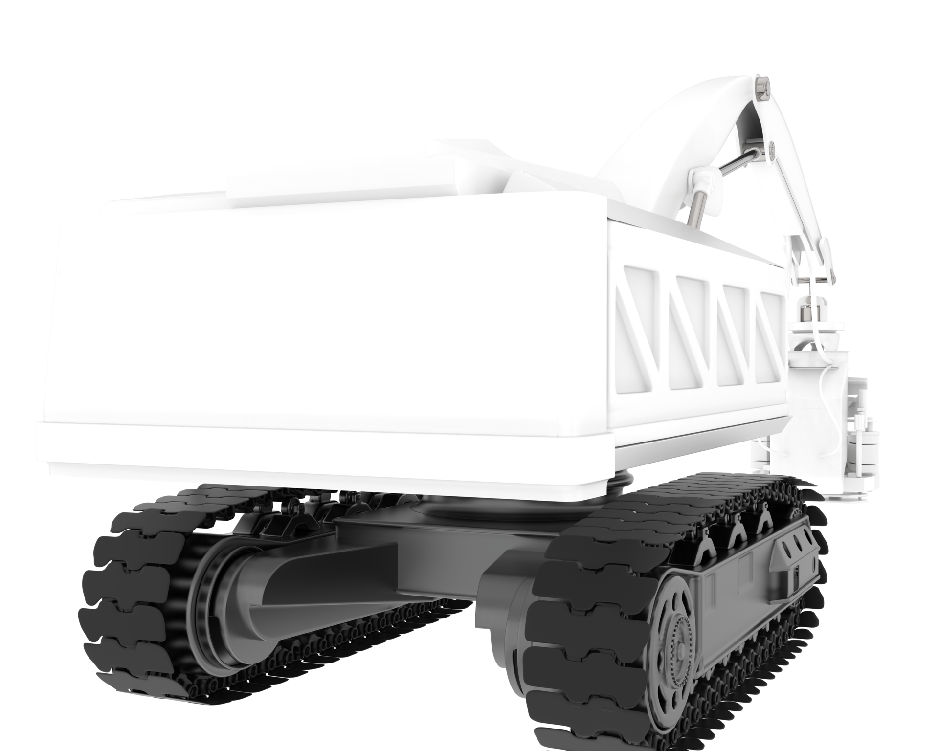 Tree cutting machine isolated on background. 3d rendering
