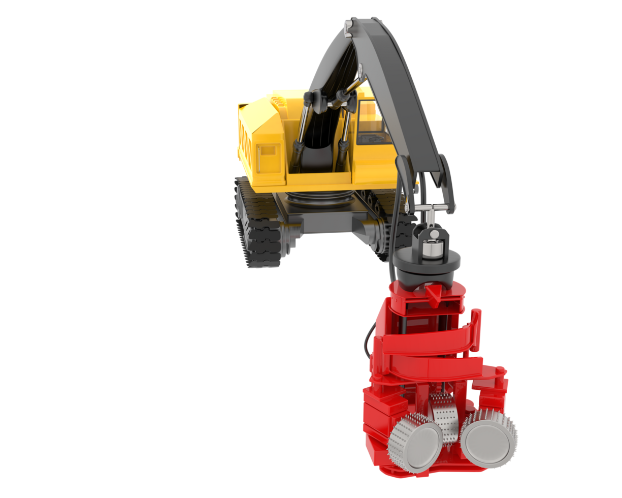 Tree cutting machine isolated on background. 3d rendering - illustration png