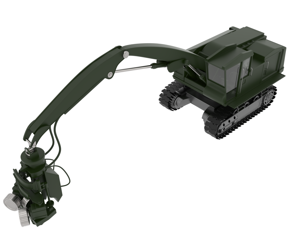 Tree cutting machine isolated on background. 3d rendering - illustration png