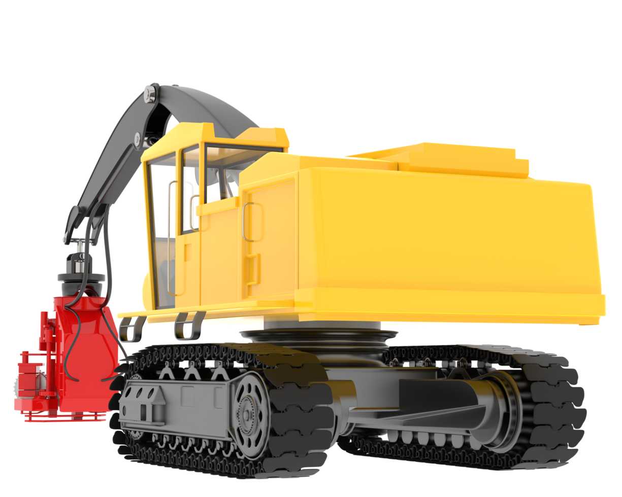 Tree cutting machine isolated on background. 3d rendering - illustration png