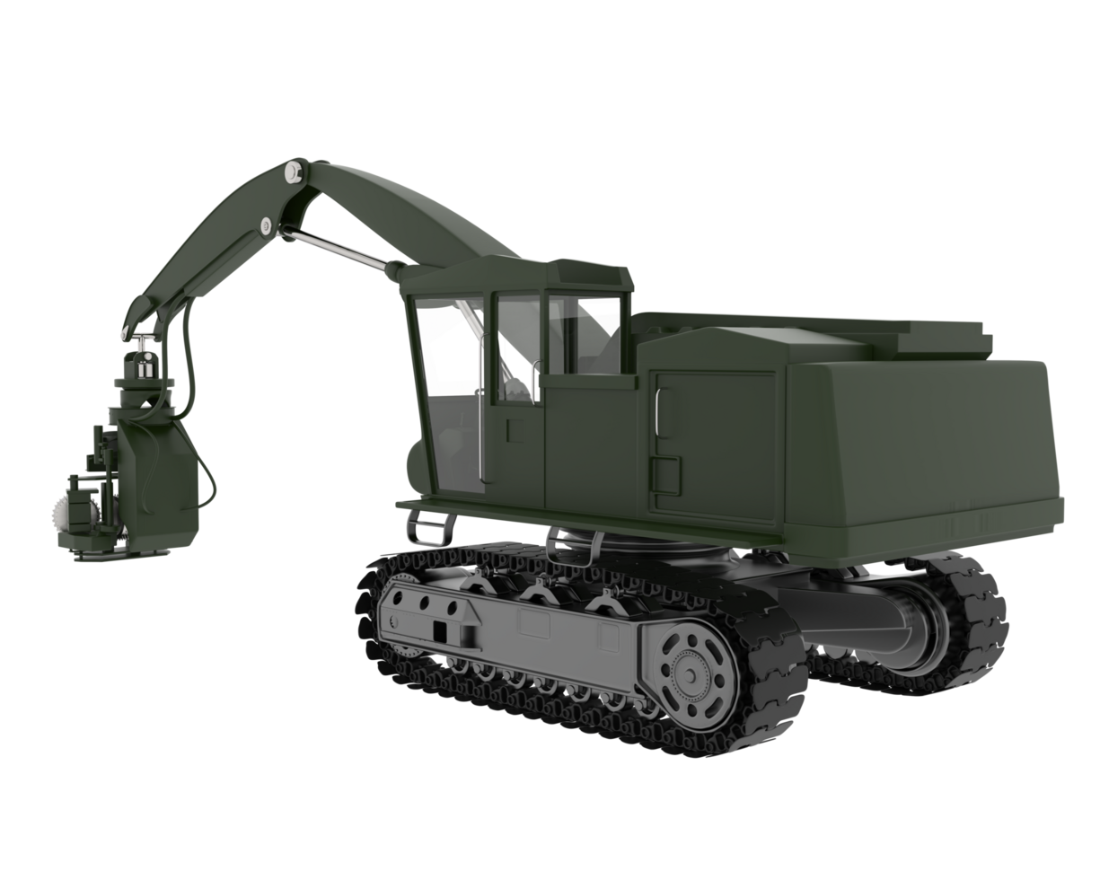 Tree cutting machine isolated on background. 3d rendering - illustration png