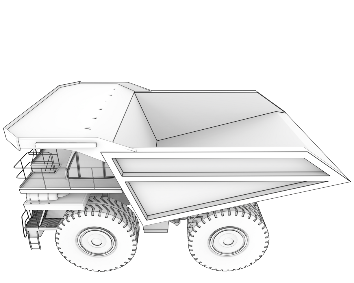 Mining truck isolated on background. 3d rendering - illustration png