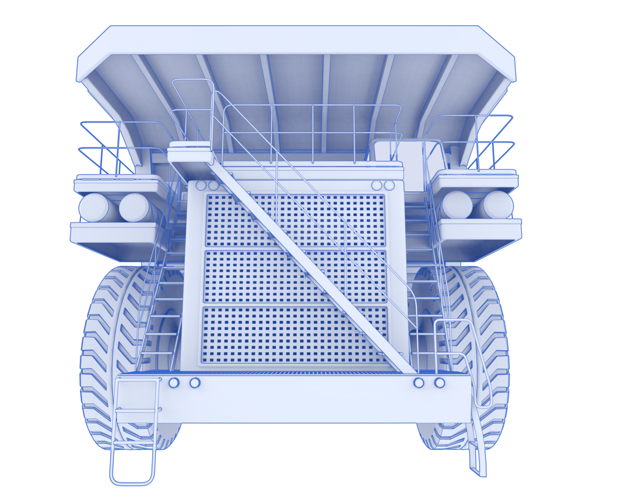 Mining truck isolated on background. 3d rendering - illustration png
