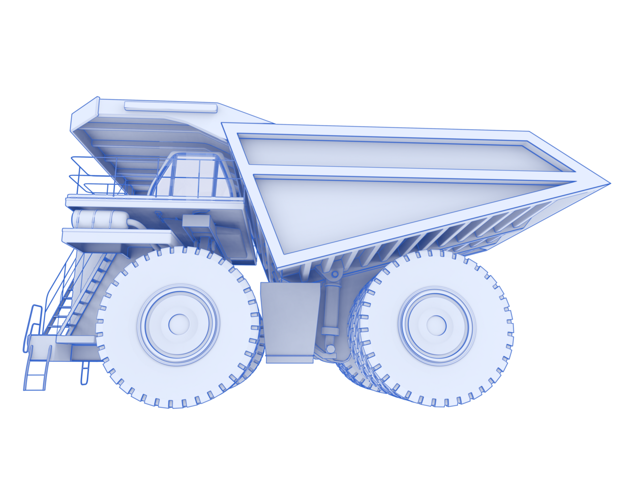 Mining truck isolated on background. 3d rendering - illustration png