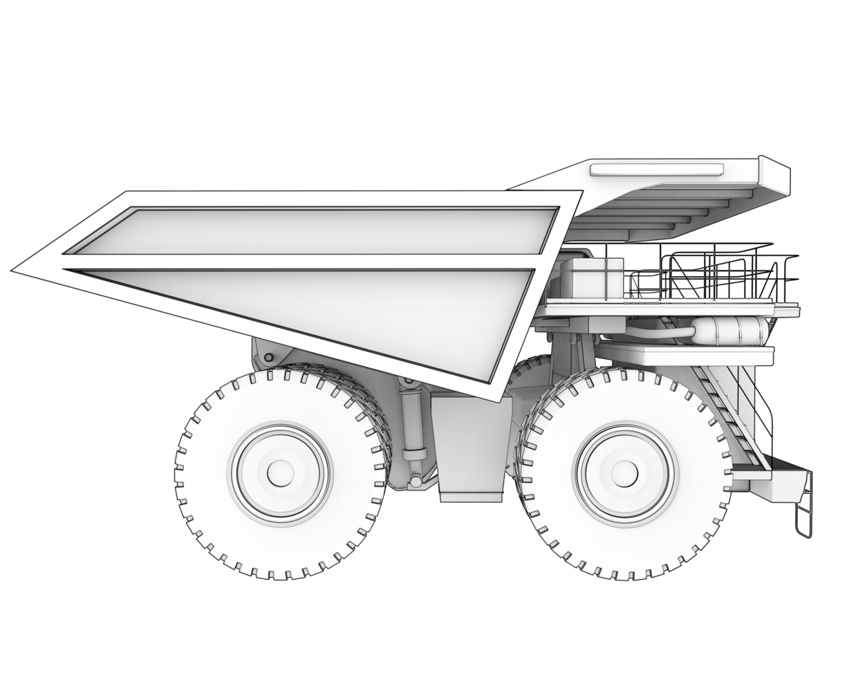 Mining truck isolated on background. 3d rendering - illustration png