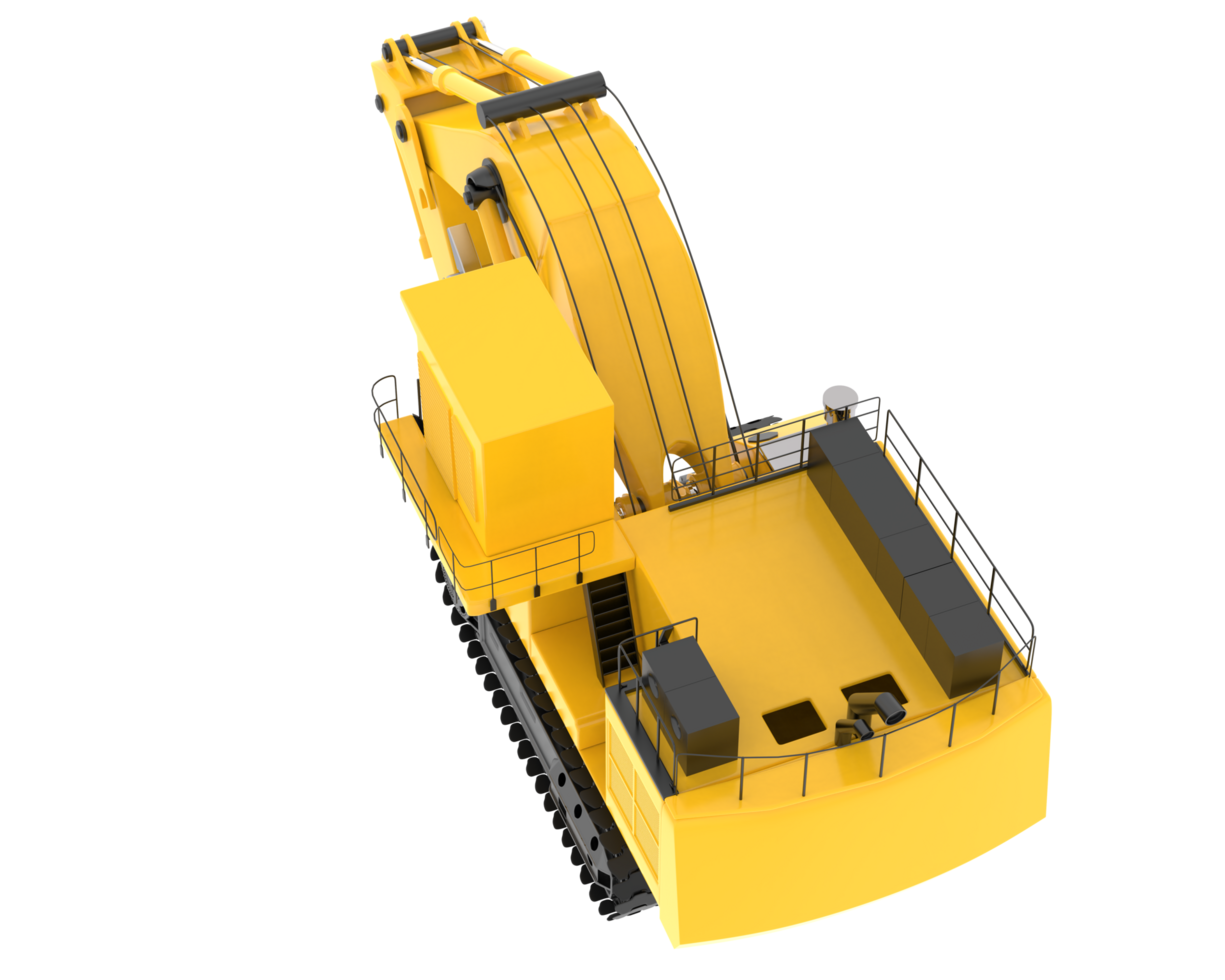 Excavator isolated on background. 3d rendering - illustration png