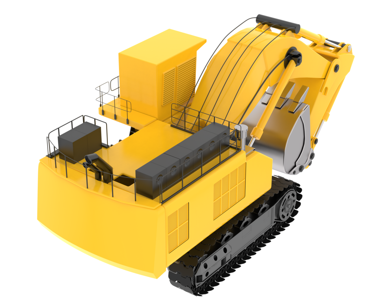 Excavator isolated on background. 3d rendering - illustration png