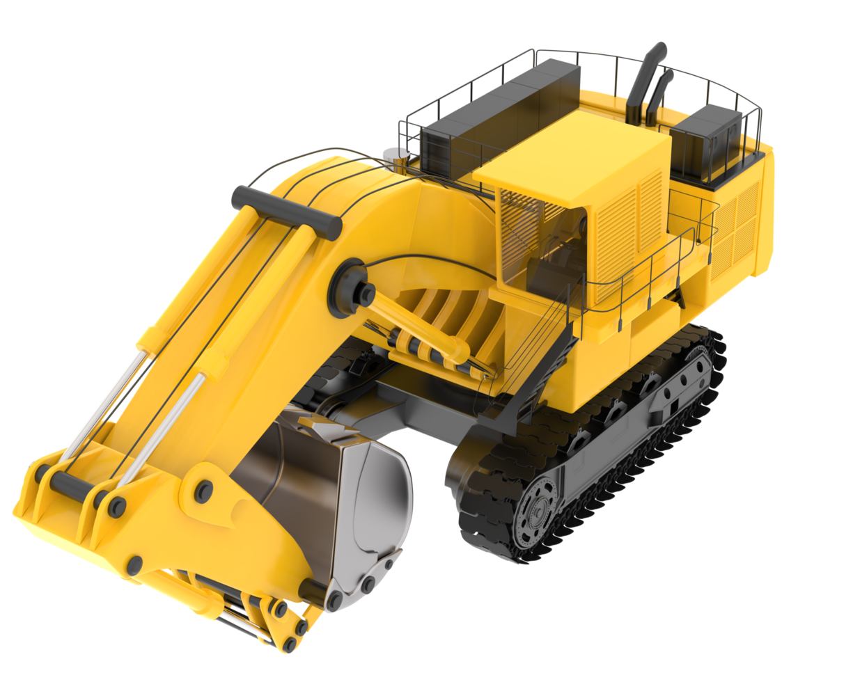 Excavator isolated on background. 3d rendering - illustration png