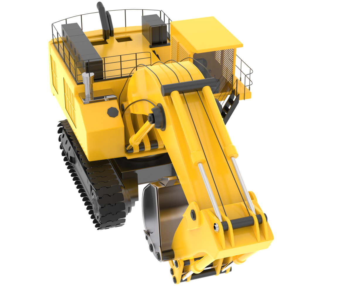 Excavator isolated on background. 3d rendering - illustration png