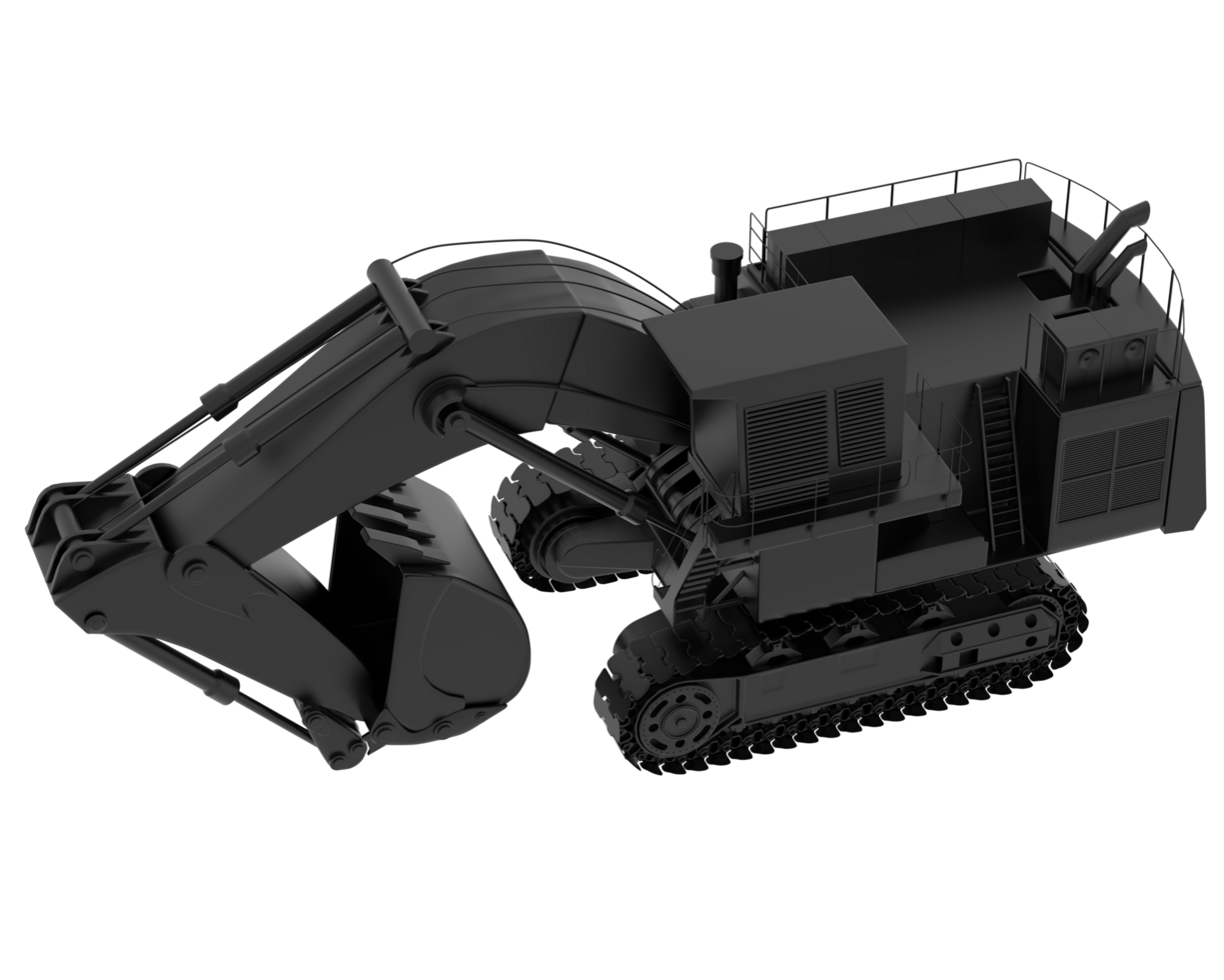 Excavator isolated on background. 3d rendering - illustration png