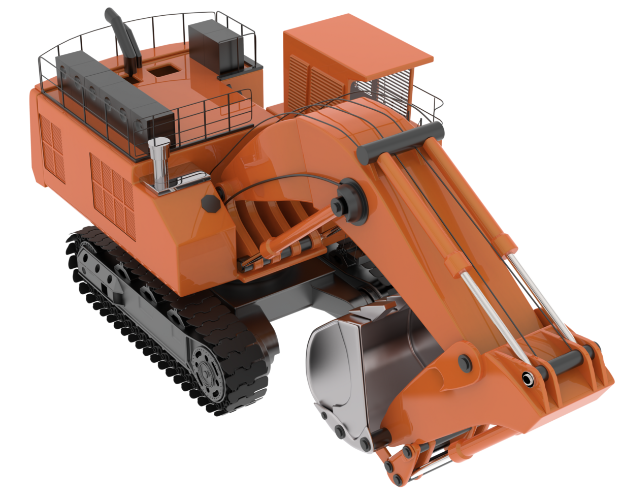 Excavator isolated on background. 3d rendering - illustration png