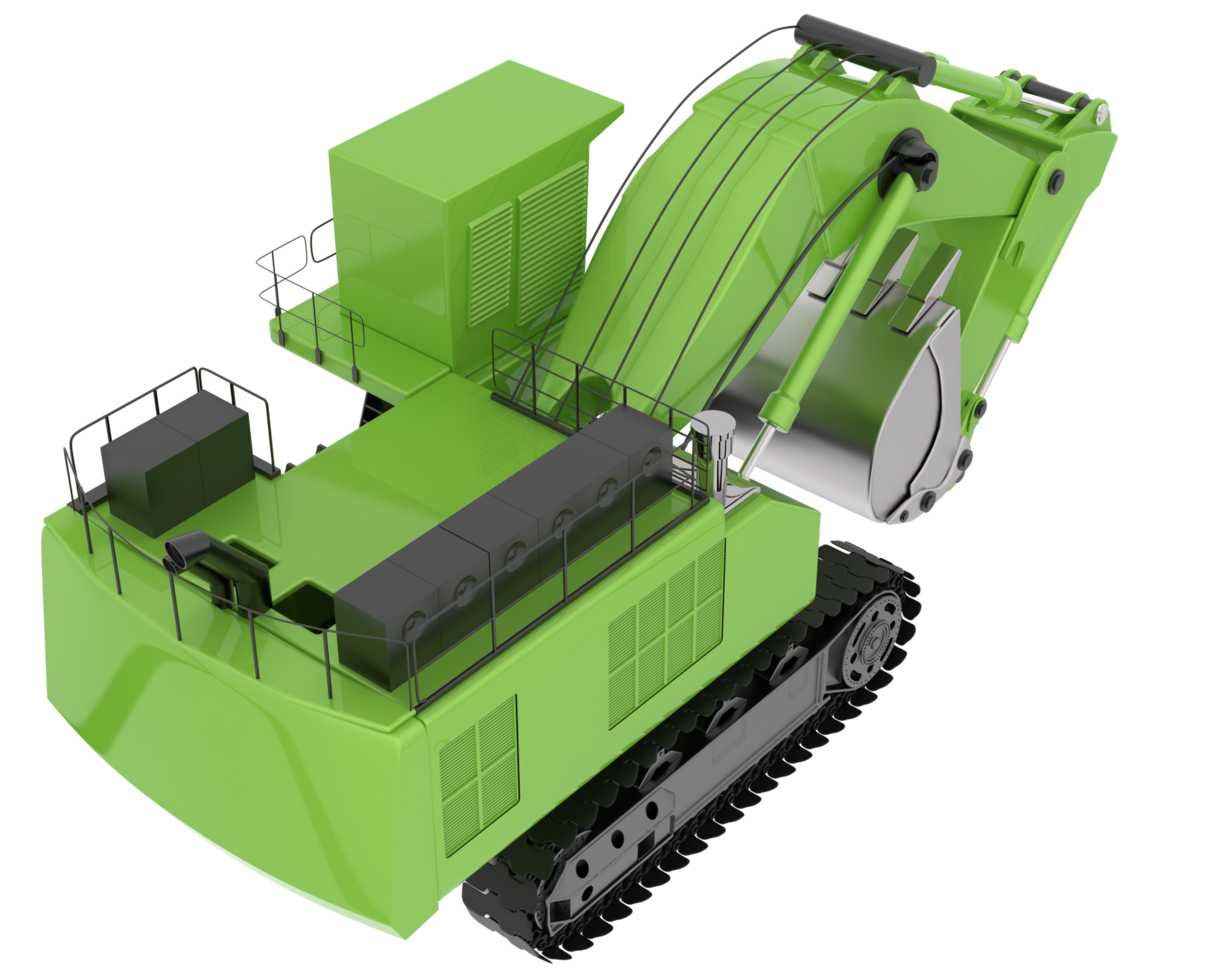 Excavator isolated on background. 3d rendering - illustration png