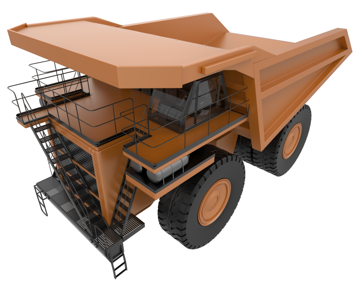 Mining truck isolated on background. 3d rendering - illustration png