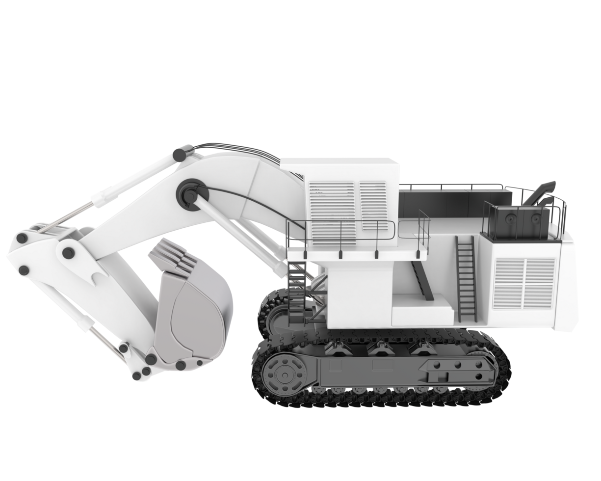 Excavator isolated on background. 3d rendering - illustration png