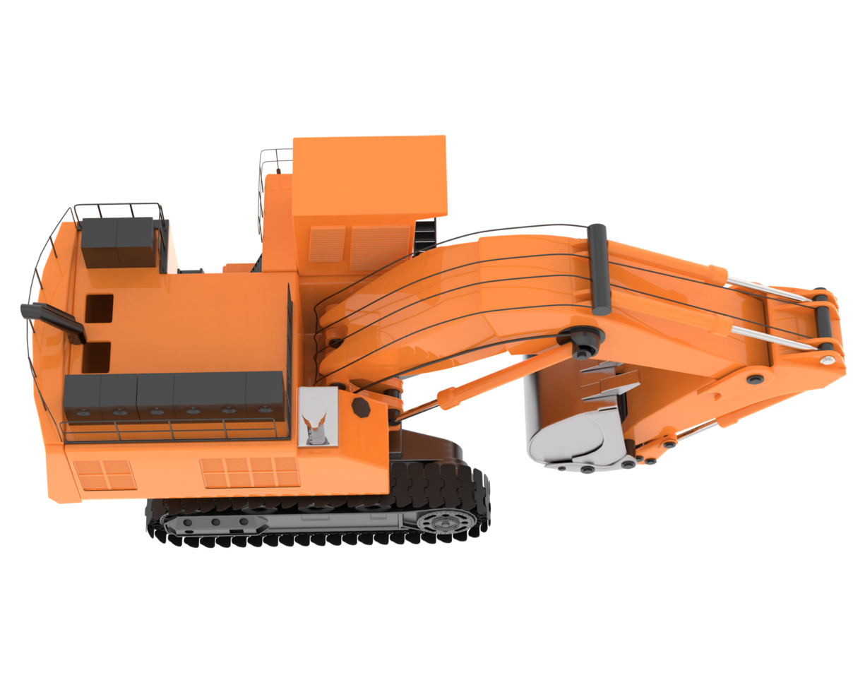 Excavator isolated on background. 3d rendering - illustration png