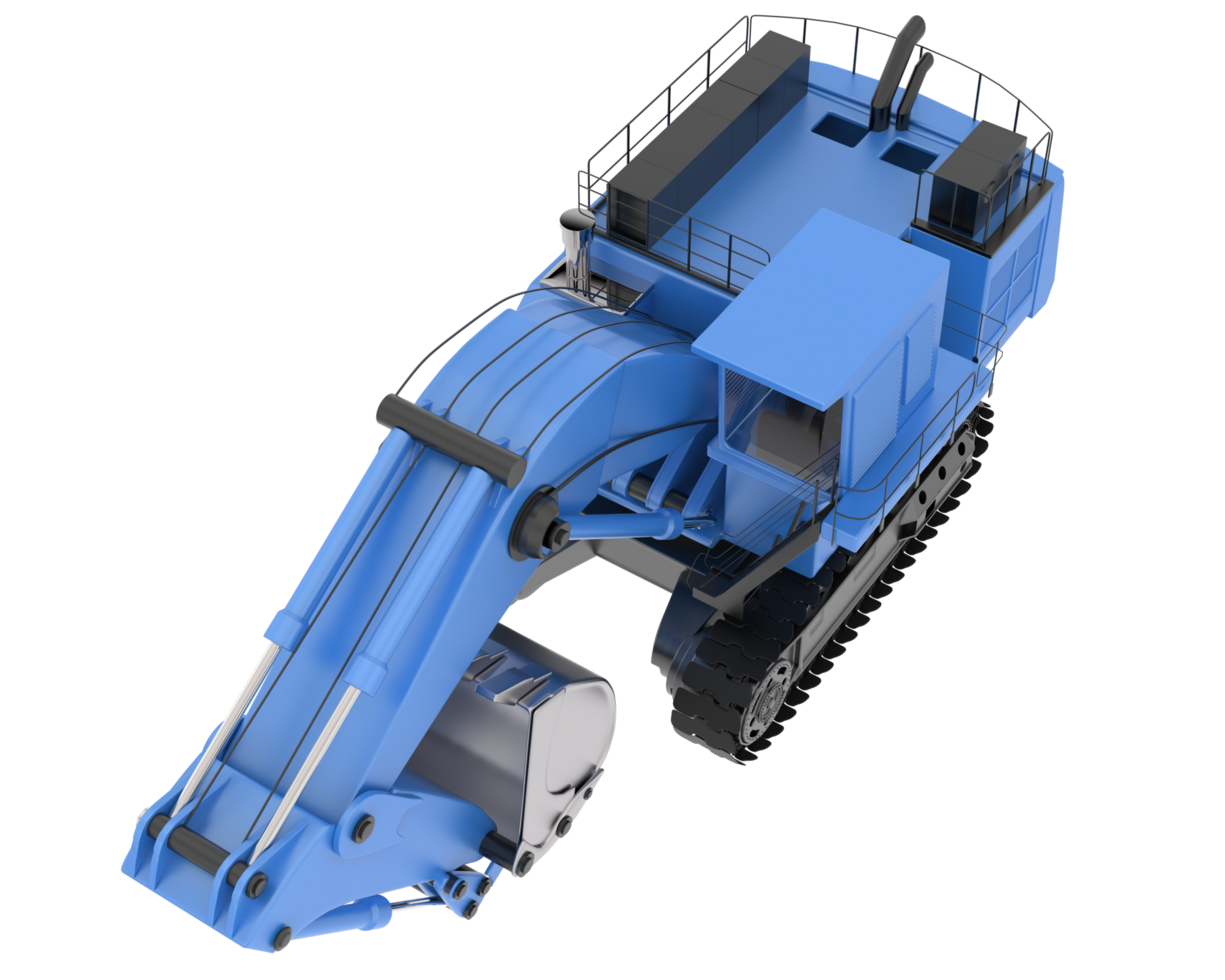 Excavator isolated on background. 3d rendering - illustration png