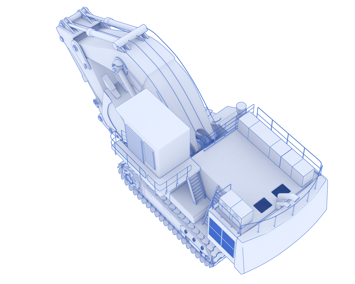 Excavator isolated on background. 3d rendering - illustration png