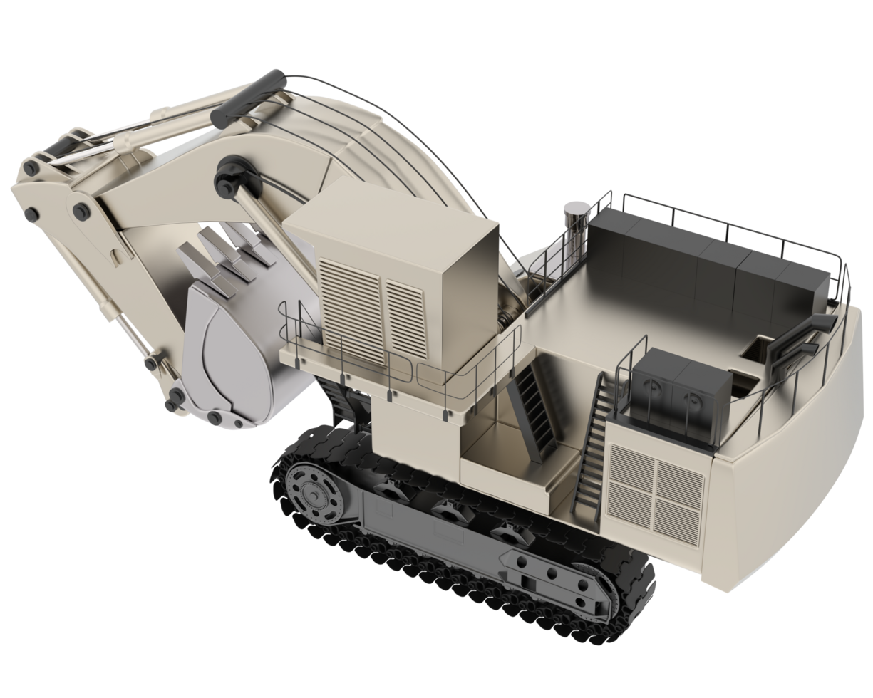 Excavator isolated on background. 3d rendering - illustration png