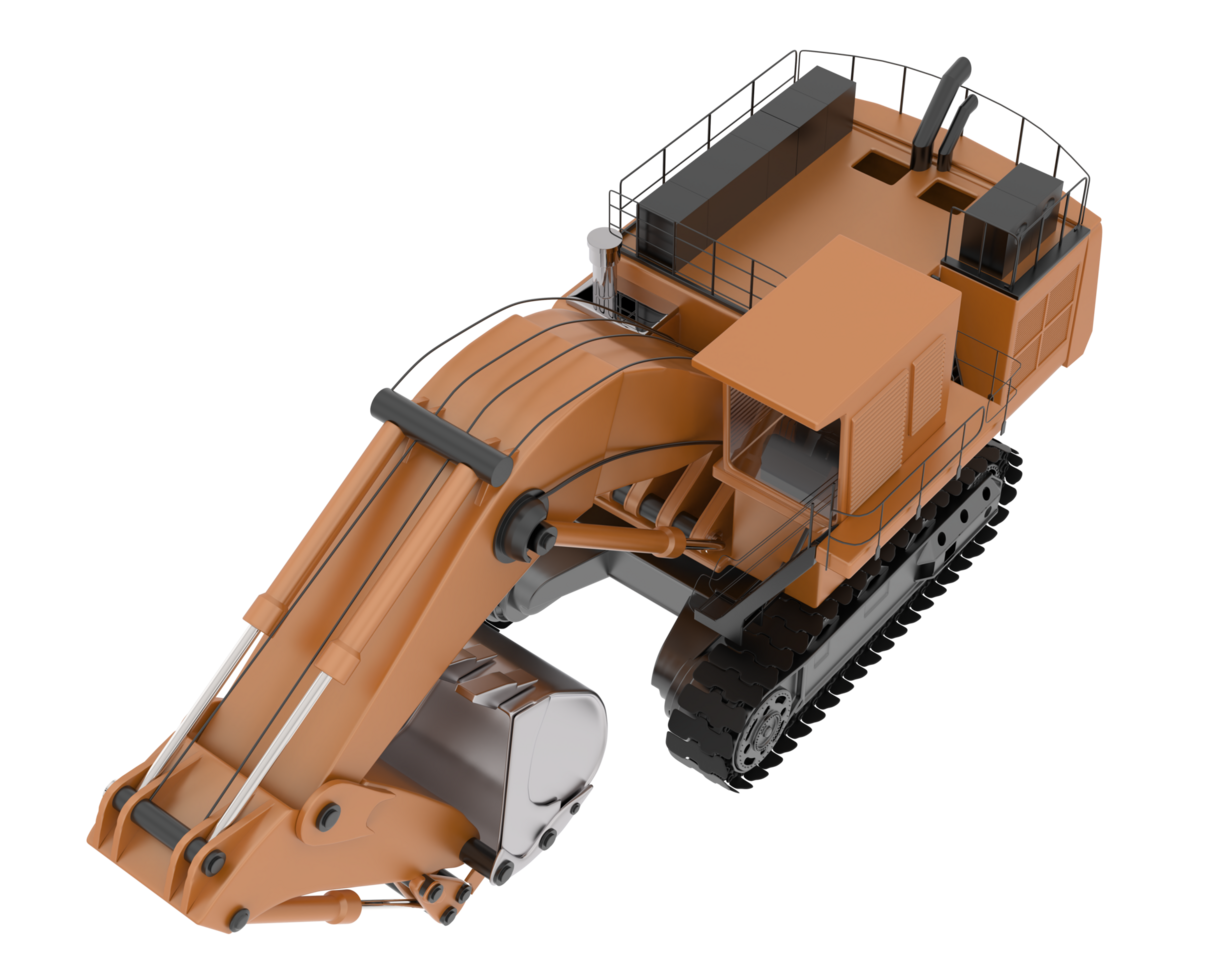 Excavator isolated on background. 3d rendering - illustration png