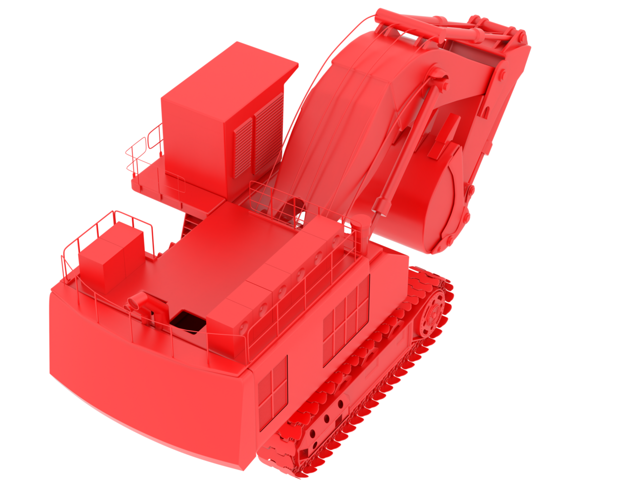 Excavator isolated on background. 3d rendering - illustration png