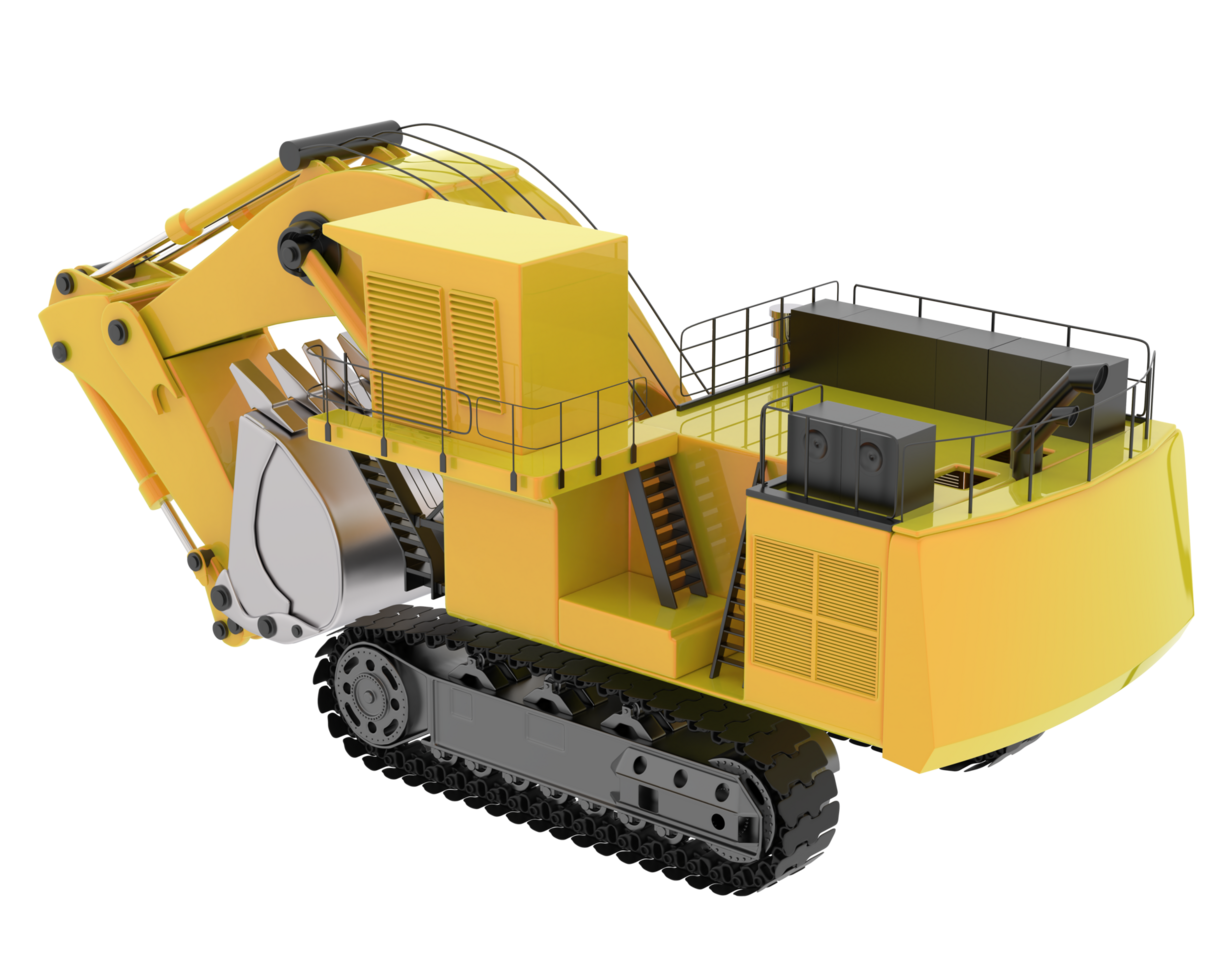 Excavator isolated on background. 3d rendering - illustration png