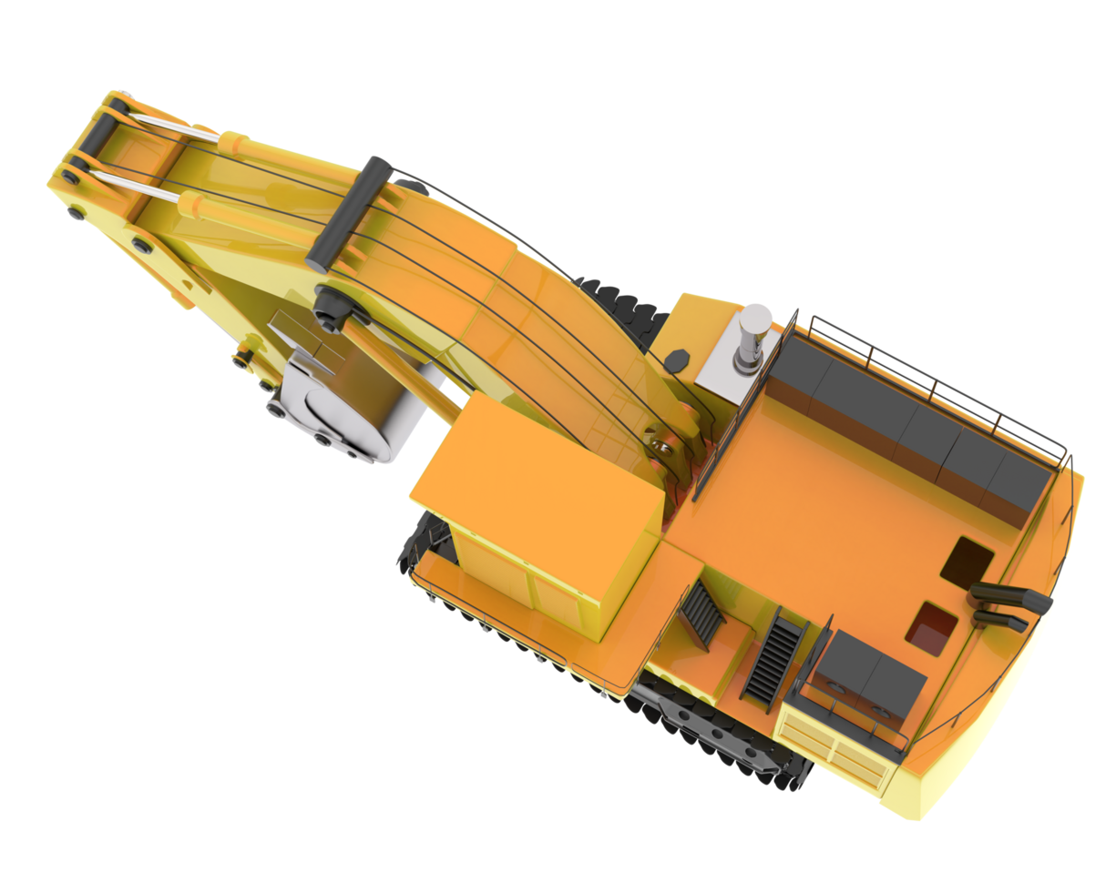 Excavator isolated on background. 3d rendering - illustration png