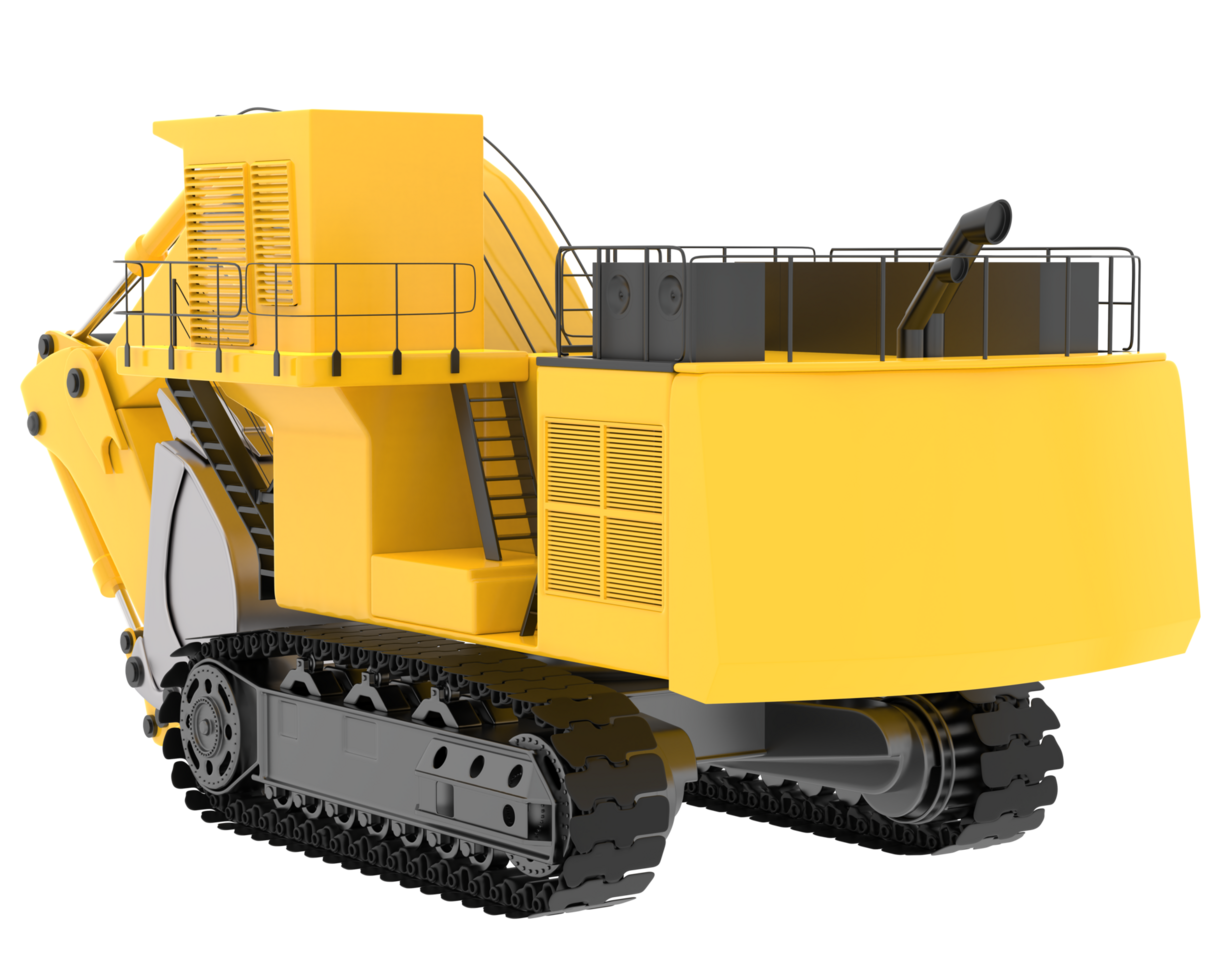 Excavator isolated on background. 3d rendering - illustration png