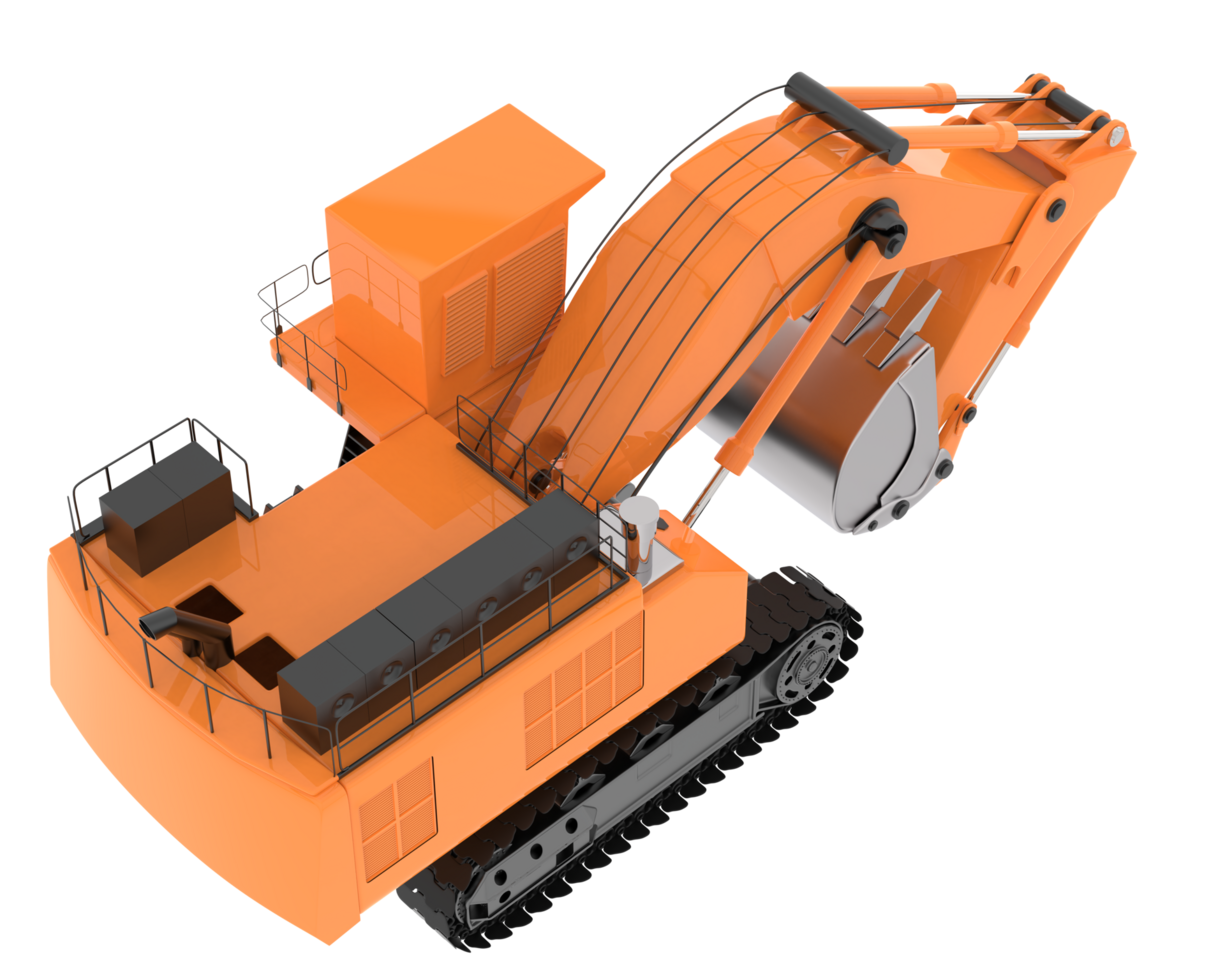 Excavator isolated on background. 3d rendering - illustration png