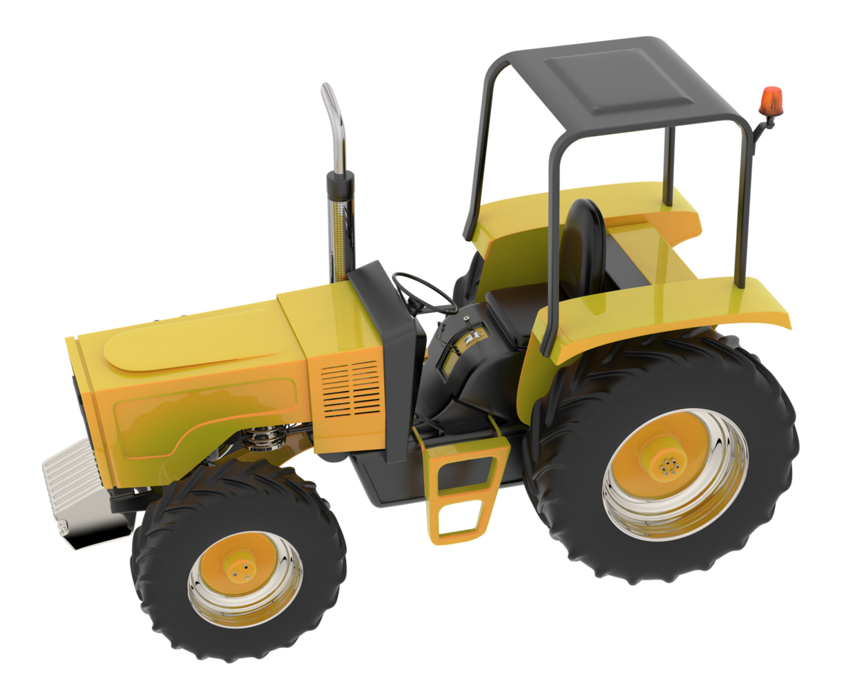 Tractor isolated on background. 3d rendering - illustration png