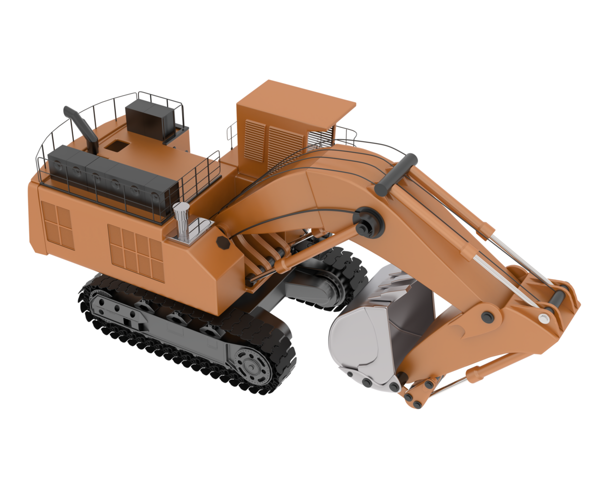 Excavator isolated on background. 3d rendering - illustration png
