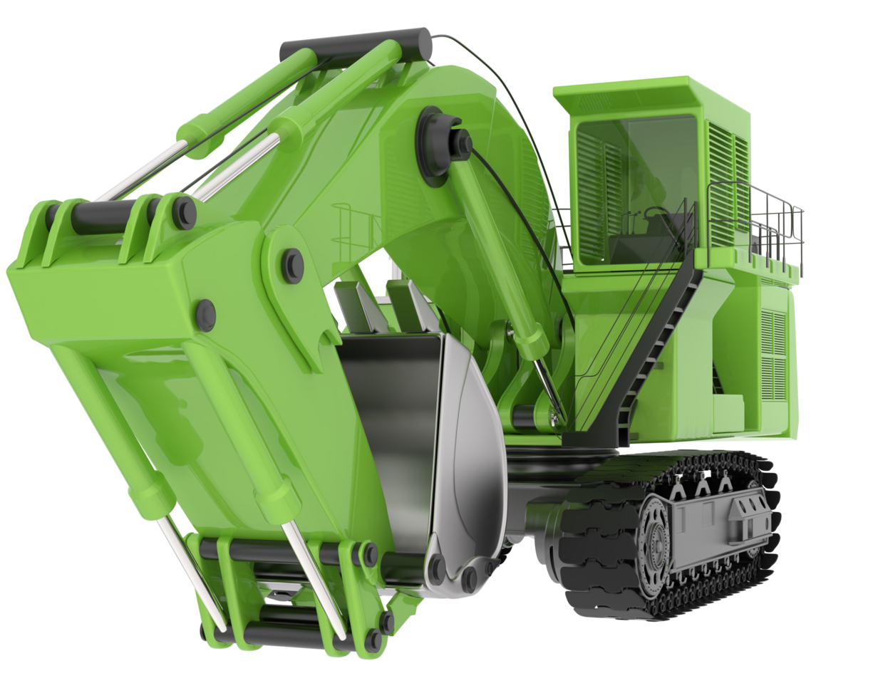 Excavator isolated on background. 3d rendering - illustration png