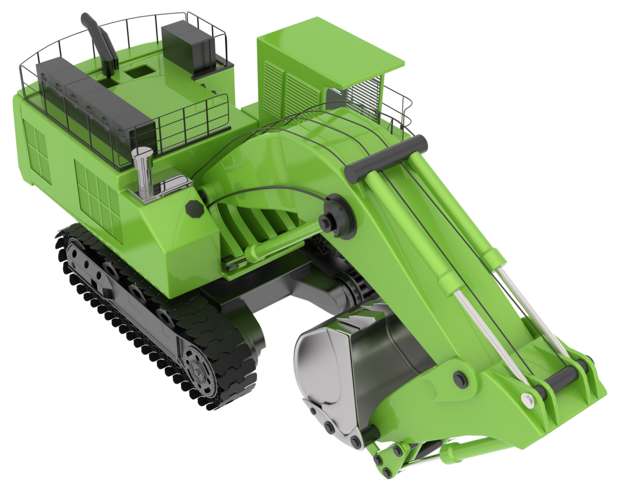 Excavator isolated on background. 3d rendering - illustration png