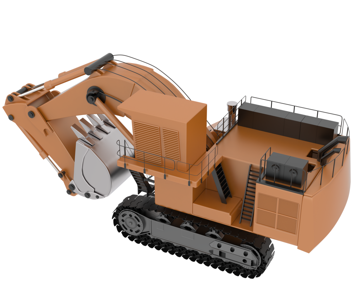 Excavator isolated on background. 3d rendering - illustration png