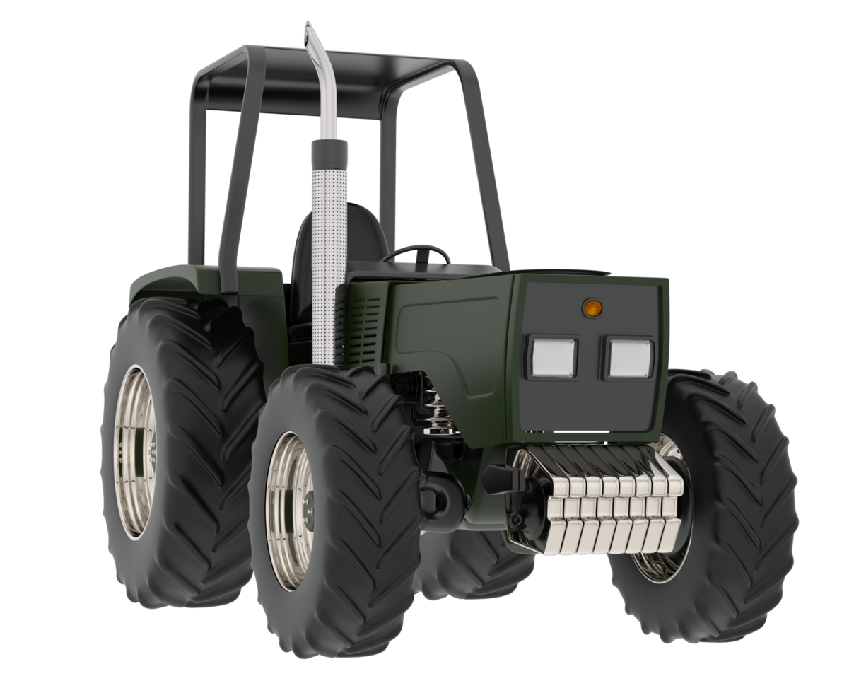 Tractor isolated on background. 3d rendering - illustration png