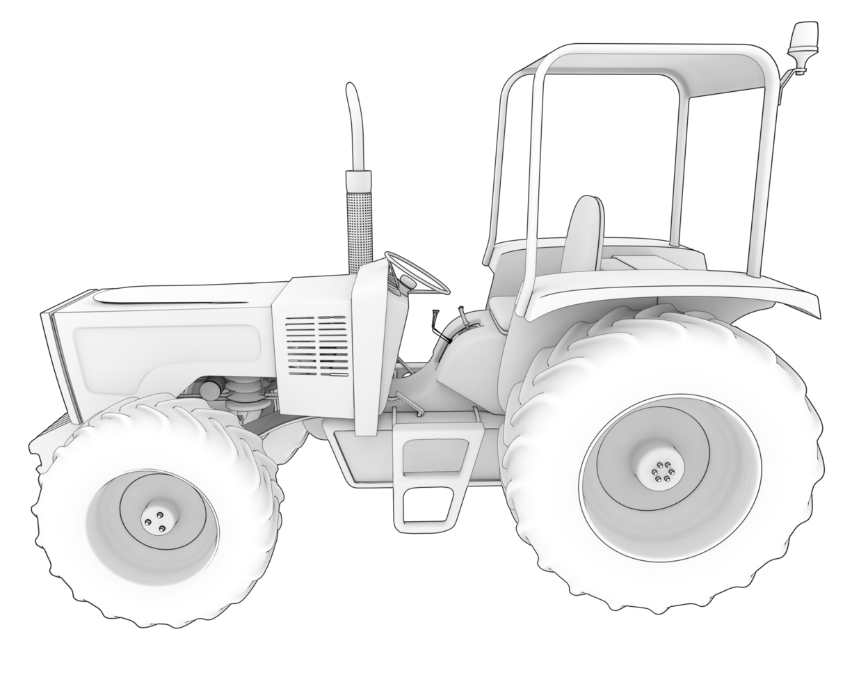 Big farming vehicle isolated on background. 3d rendering - illustration png