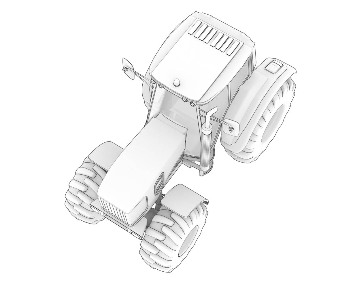 Big farming vehicle isolated on background. 3d rendering - illustration png