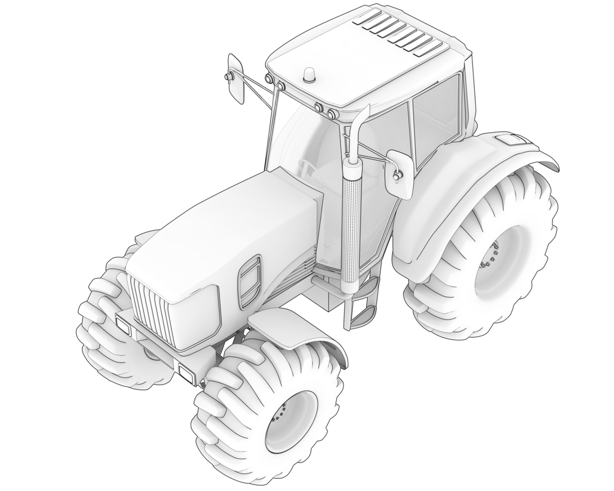 Big farming vehicle isolated on background. 3d rendering - illustration png
